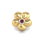 Floral Gold & Garnet Ear-Stud - Image 2