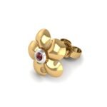 Floral Gold & Garnet Ear-Stud - Image 6