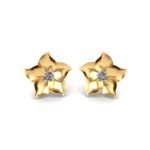 Floral Gold & Diamond Ear-Stud