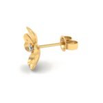 Floral Gold & Diamond Ear-Stud - Image 3