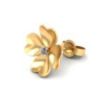 Floral Gold & Diamond Ear-Stud - Image 4
